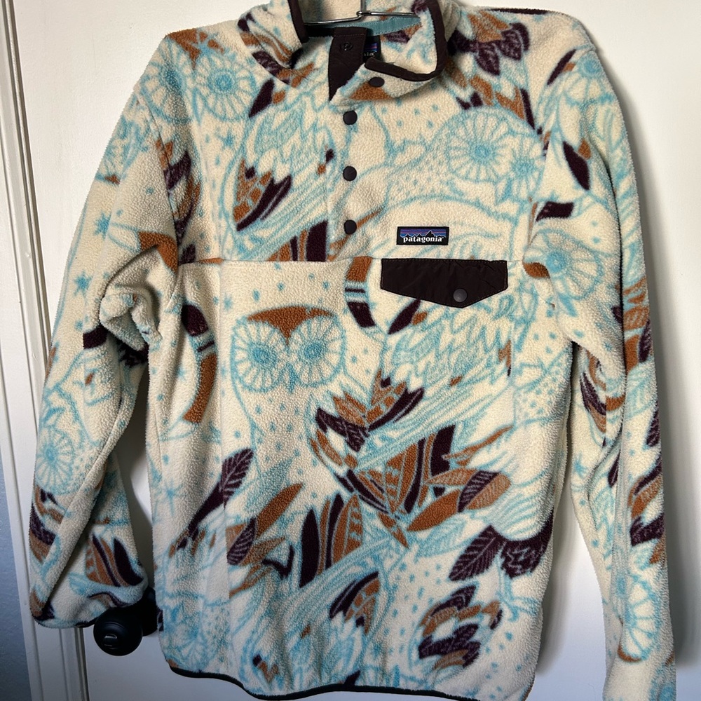 Patagonia Synchilla Fleece with Blue and Brown Accents